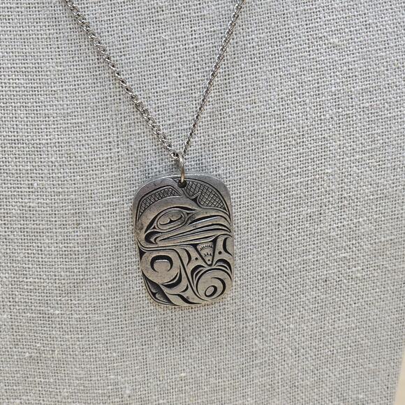 Pendant Frederick Pewter of Canada Northwest Coast Native American Haida Raven - Picture 4 of 8